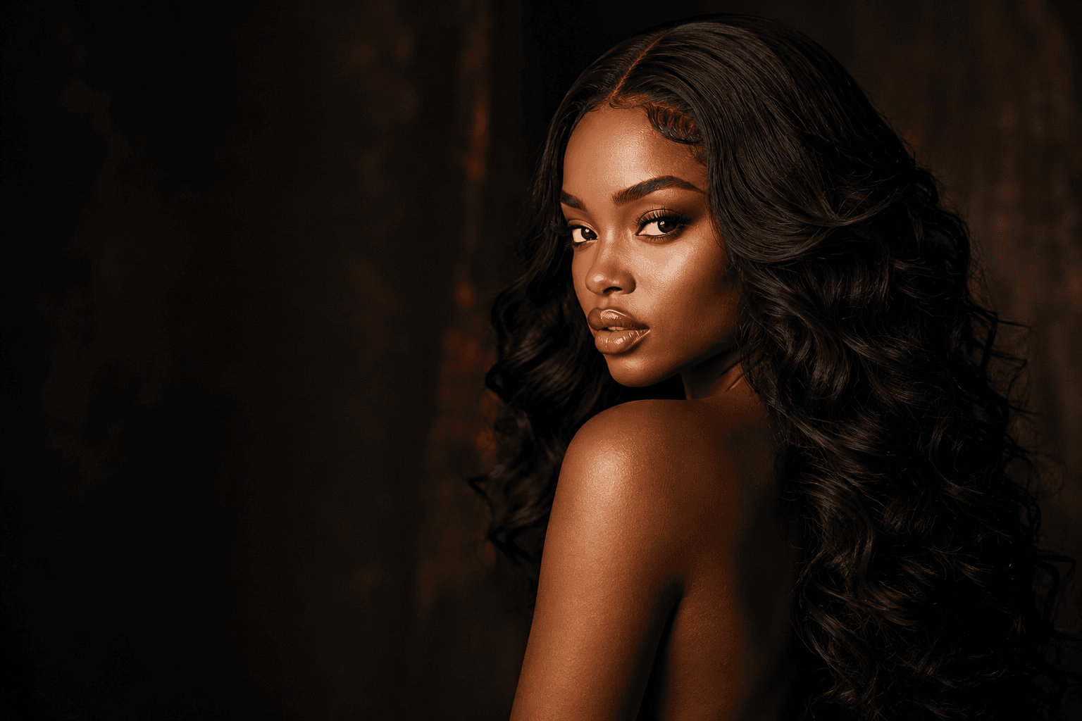Model wearing the Raw Cambodian Body Wave Wig