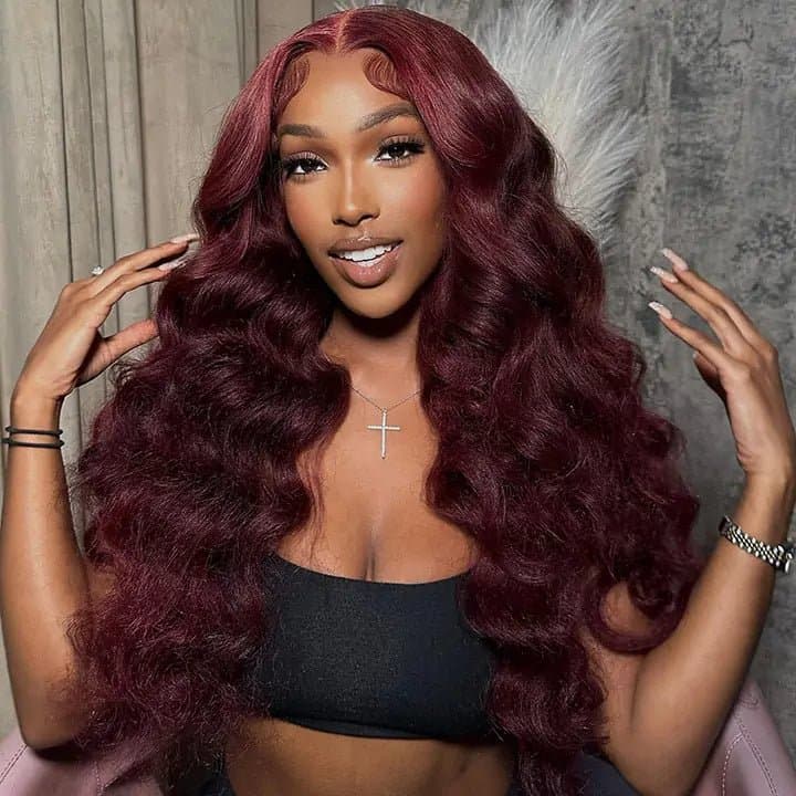 Reference image for Burgundy Body Wave Wig; exact specifications may differ