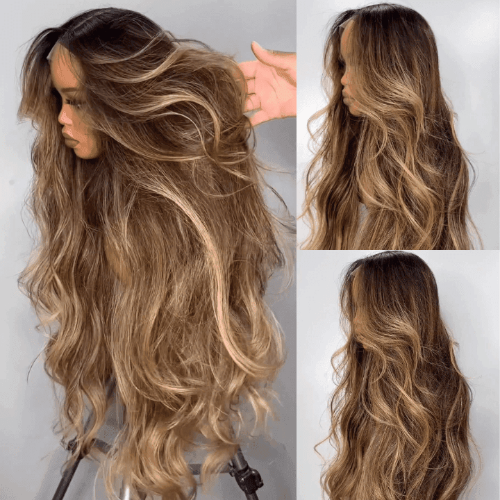 Reference image for Blonde Ombre Closure Wig; exact specifications may differ