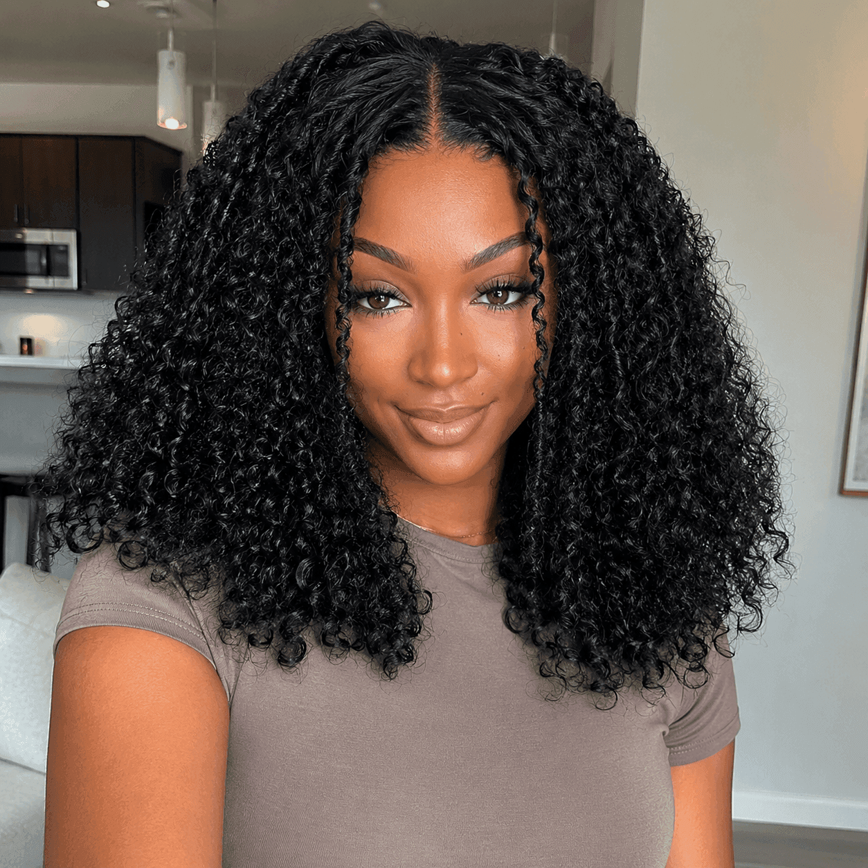 Reference image for Custom Curly Volume Wig; exact specifications may differ