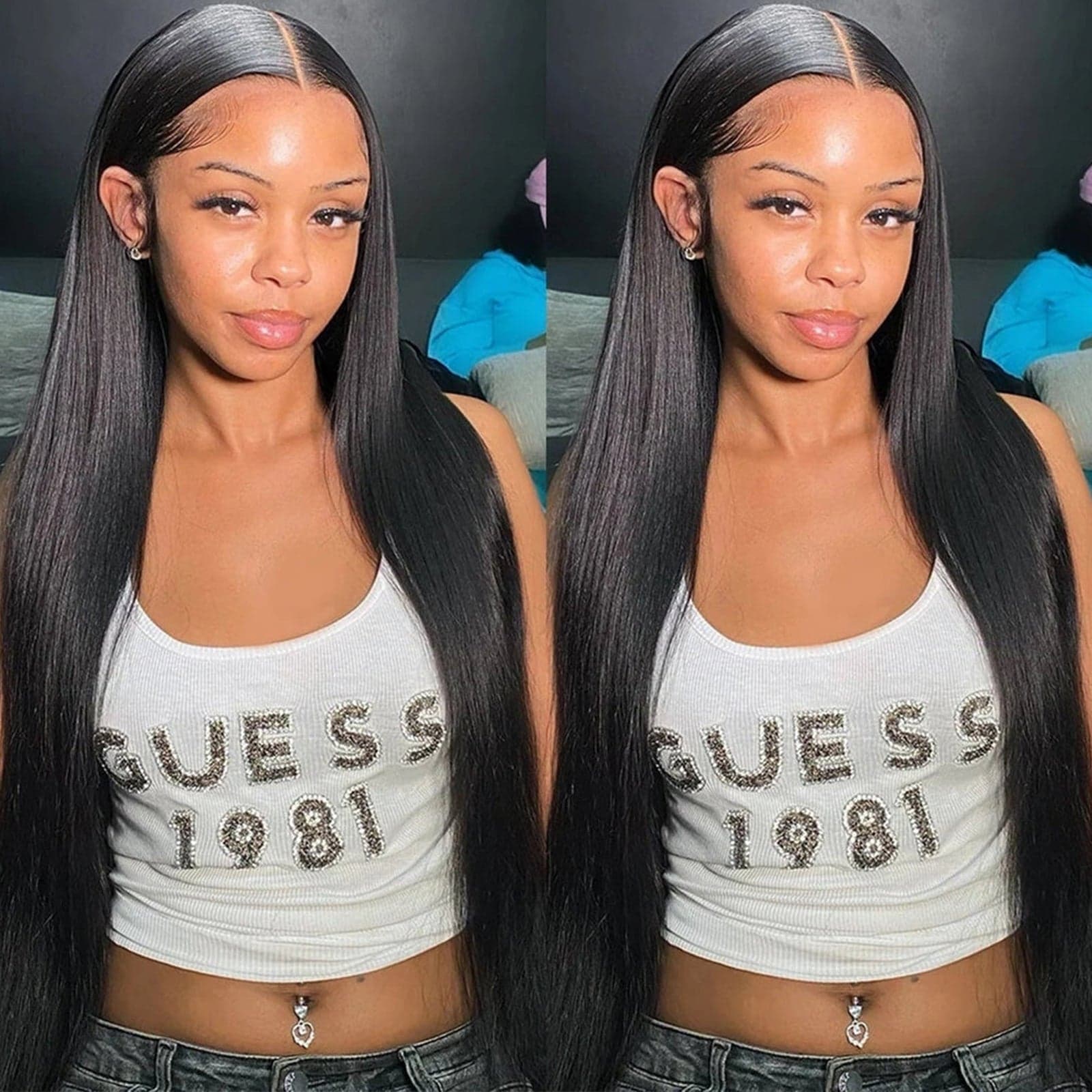 Reference image for Silk Press Straight Lace Wig; exact specifications may differ