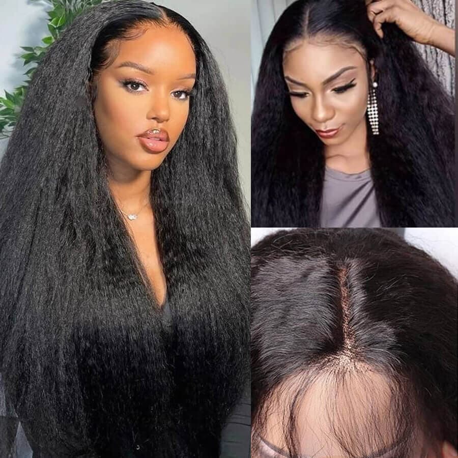 Reference image for Kinky Straight Closure Wig; exact specifications may differ