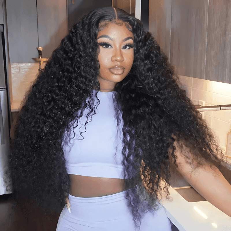 Reference image for Deep Curly HD Lace Wig; exact specifications may differ