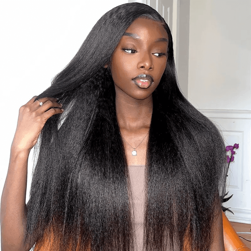 Reference image for Kinky Straight Half Wig; exact specifications may differ